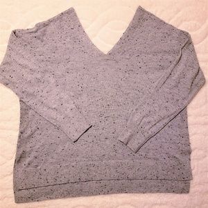 Loft double V neck Grey sweater